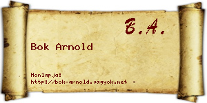 Bok Arnold névjegykártya